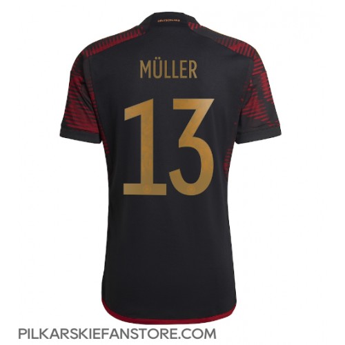 Tanie Strój piłkarski Niemcy Thomas Muller #13 Koszulka Wyjazdowej MŚ 2022 Krótkie Rękawy